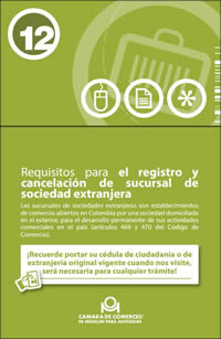  Requisitos para el registro o cancelación de sucursal de sociedad extranjera